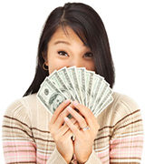 Girl holding cash